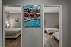 Hallway to bedrooms - Cool Pool/Spa Retreat near Shops & Surf Club (Palm Springs)