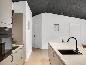 A modern kitchen with a built-in oven, a sink, and a countertop. - "Lillesol" - 1.3km from the sea by Interhome (Hjørring)