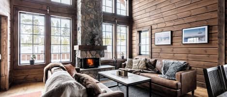 Smart TV, chimenea y reproductor de DVD