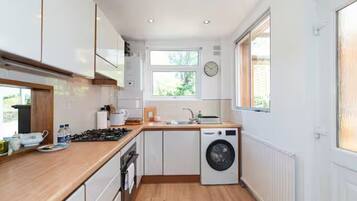 Fridge, microwave, oven, toaster