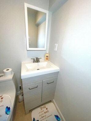 Shower, hair dryer, towels, soap - Charming 1-bedroom house with AC in Hillcrest Heights (Hillcrest Heights)