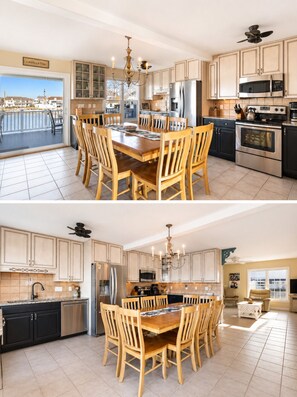 Coffee/tea maker, fridge, microwave, oven - Waterfront Lagoon Escape , Sunset Views, Private Dock and Minutes to LBI (Stafford Township)
