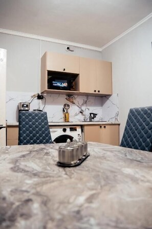 Standard Shared Dormitory, Mixed Dorm | Private kitchen | Full-sized fridge, microwave, stovetop, cookware/dishes/utensils - HOSTEL 1377 (Astana)