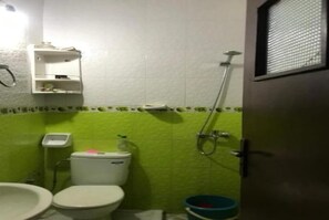 Shower, toilet paper - Spacious 1 Bedroom Moroccan apt, 2 salons, 1 bath, laundry (Martil)
