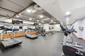 A gym with treadmills, ellipticals, and weight machines. - New Listing Canyons Resort, Silverado, Pool, Golf! (Park City)