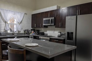 House, 3 Bedrooms, Balcony | Private kitchen - Beyond Escape-solar-powered-3bdrm-near Ocho Rios (Boscobel)