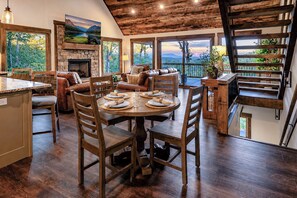 Dining - Luxury Blue Ridge Cabin Layered Mountain Views • Hot Tub • Sauna • Fire Pit (Blue Ridge)