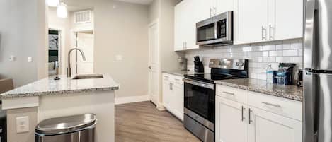 Fridge, dining tables