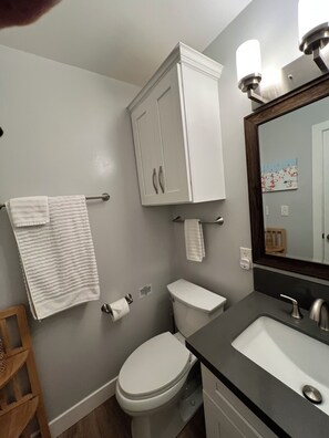 Hårtørrer, håndklæder, Sæbe, Toiletpapir