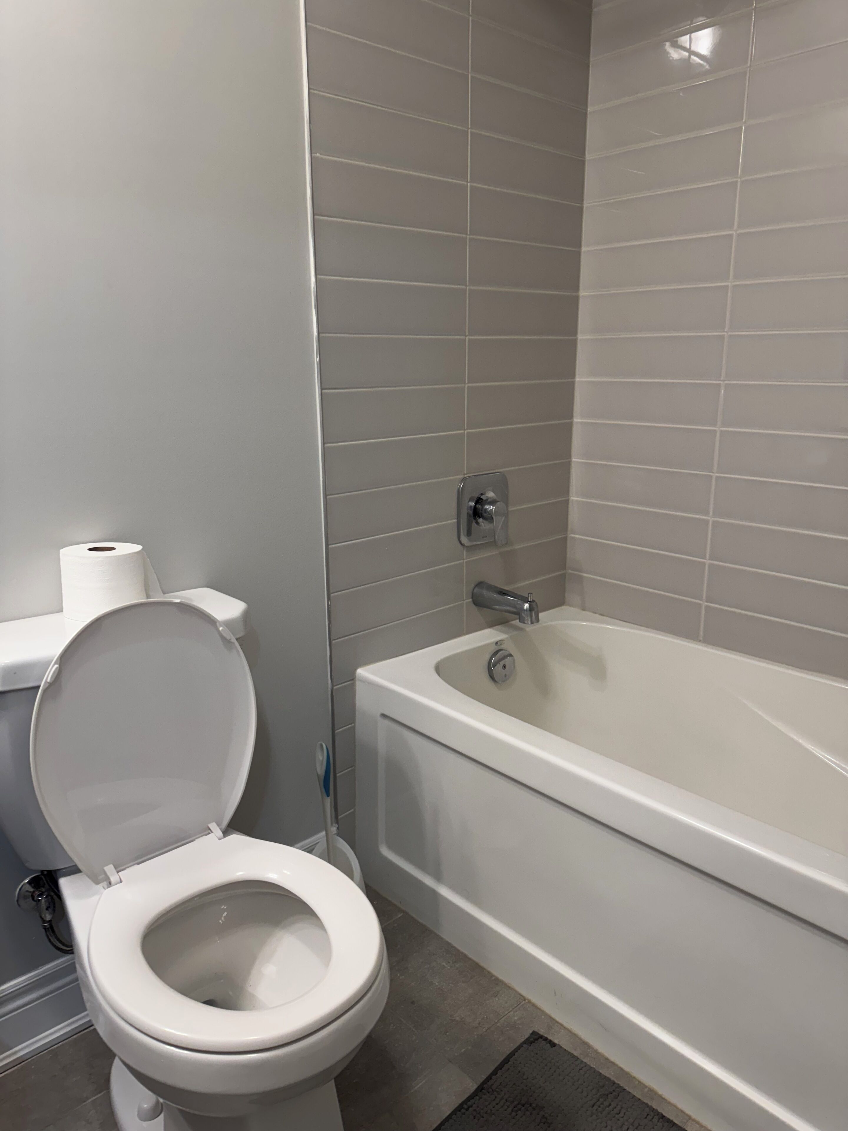 Douche, serviettes fournies, papier de toilette