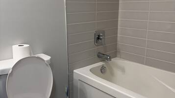 Douche, serviettes fournies, papier de toilette