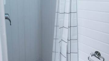 Shower, towels, toilet paper