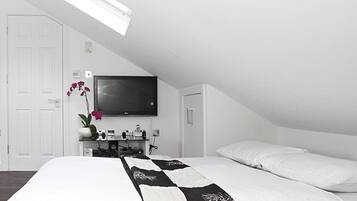 Desk, iron/ironing board, travel cot, free WiFi
