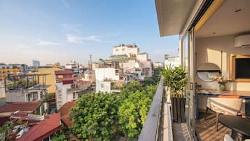 Quarto casal econômico, sacada, vista para a cidade | Sacada