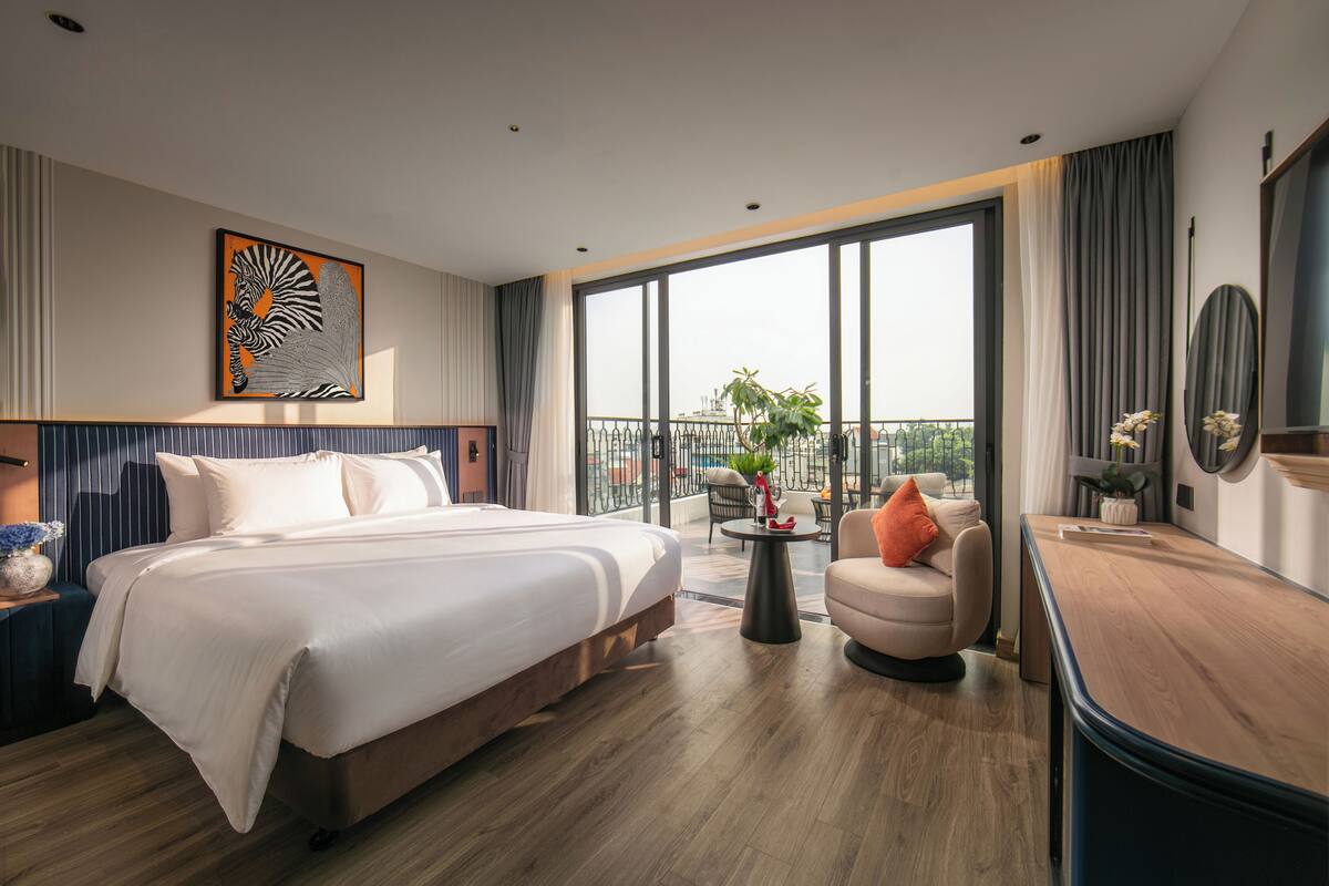 Quarto superluxo, vista para a cidade | Roupas de cama premium