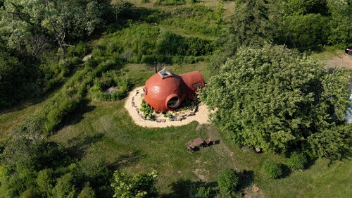 Earth & Aircrete Dome Home Next to the Forest