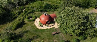 Earth & Aircrete Dome Home Next to the Forest