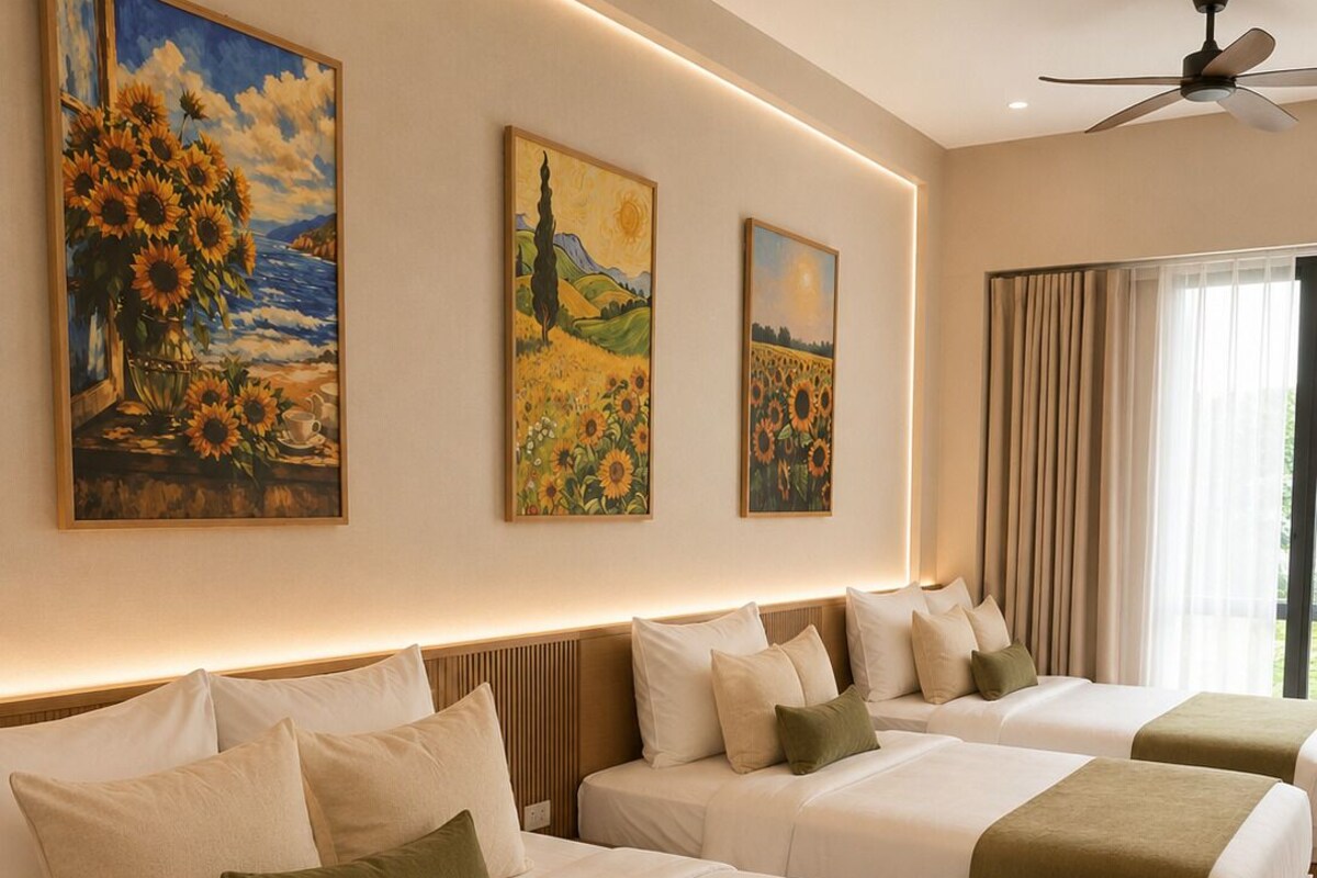 Habitación triple, vistas a la ciudad | Escritorio, wifi gratis, ropa de cama