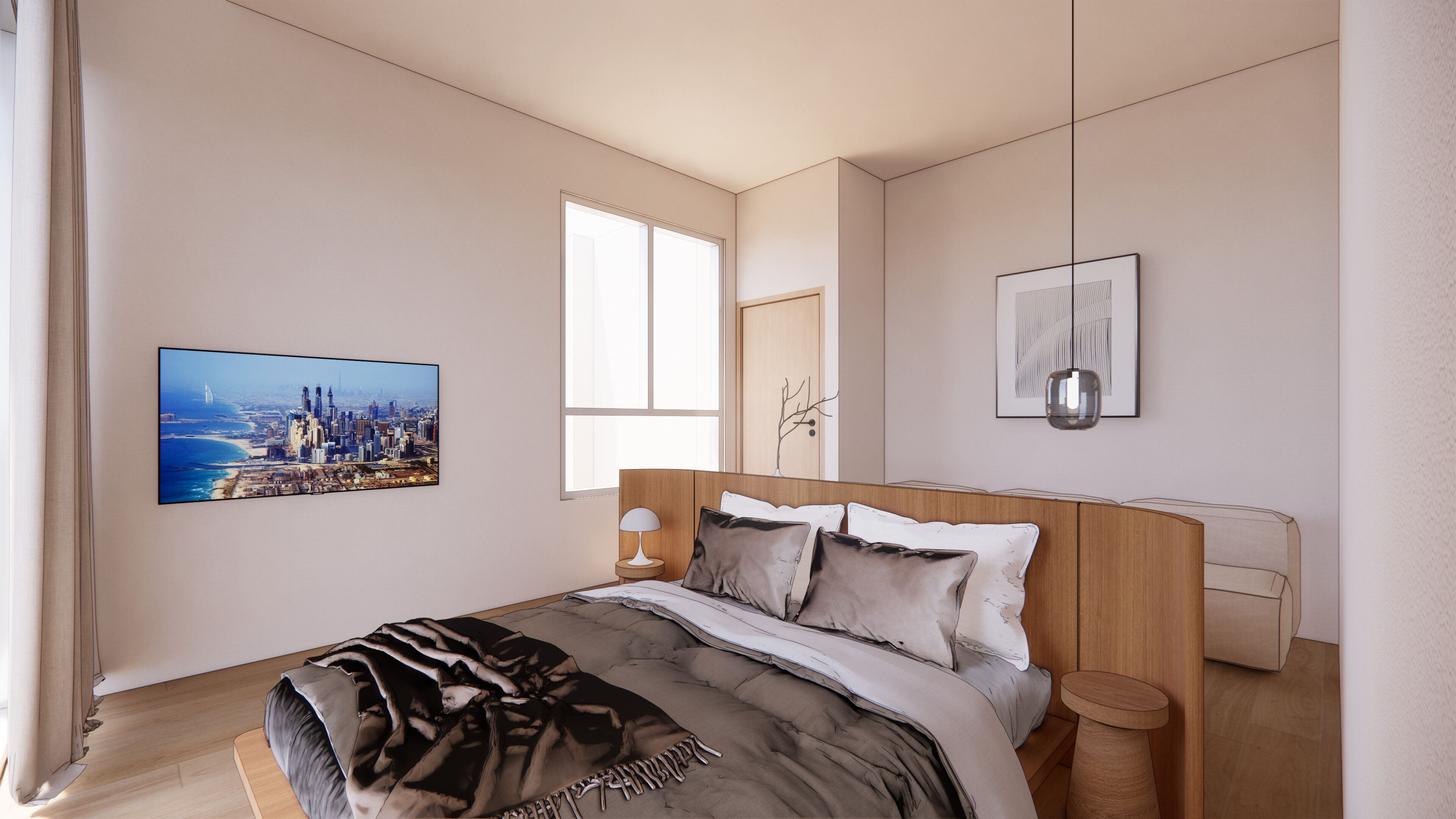 Comfort appartement, uitzicht op meer | Een bureau, een laptopwerkplek, gratis wifi