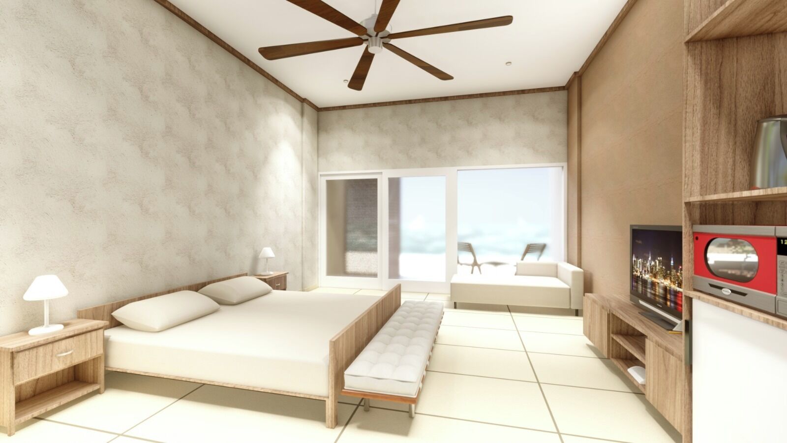 Suíte executiva, vista para o oceano | Roupas de cama premium, cofres nos quartos, quartos à prova de som