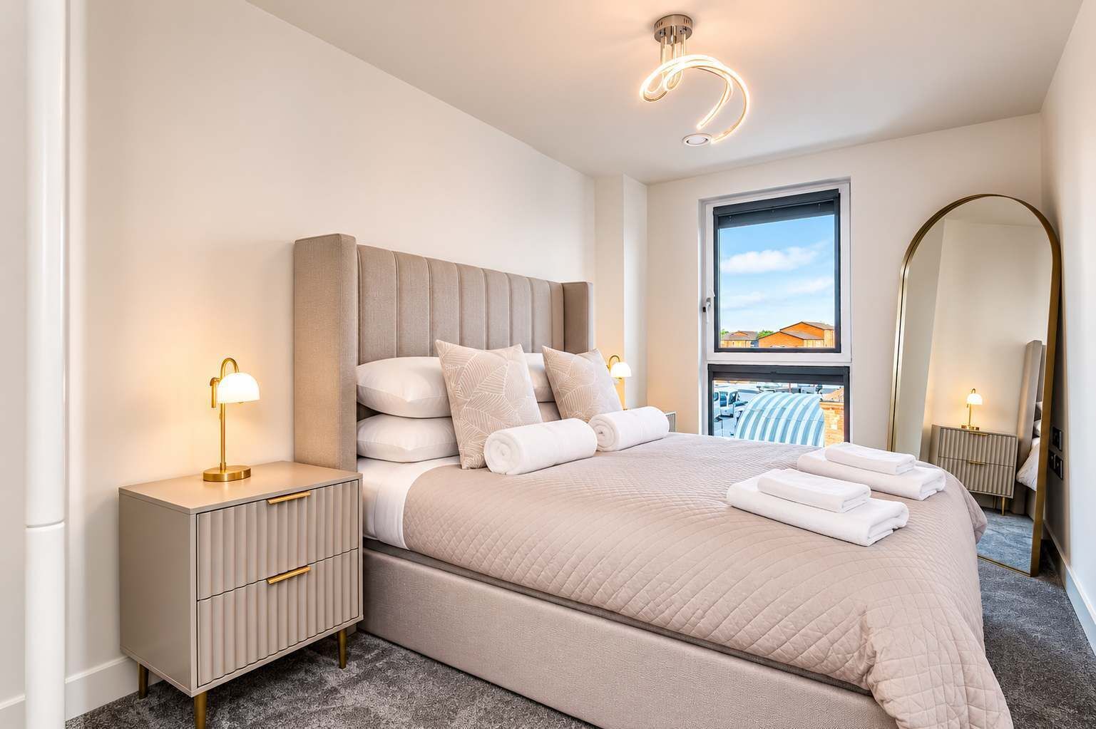 Serene Sanctuary: Elegantly Styled Bedroom Designed for Ultimate Comfort & Relaxation