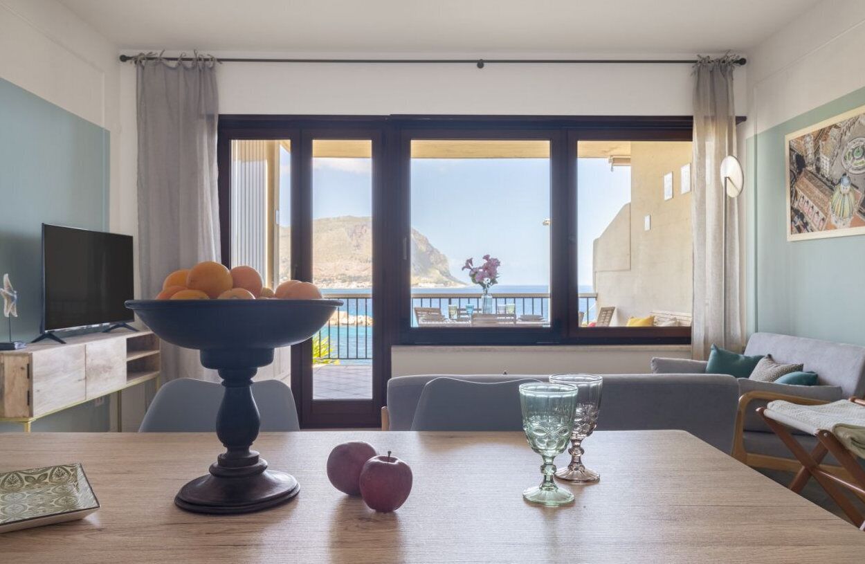 Appartement Deluxe, 2 chambres, vue sur la mer | Aire de séjour