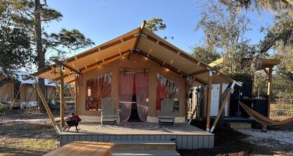 Peaceful Glamping Escape with Private River Access Near Punta Gorda, Florida