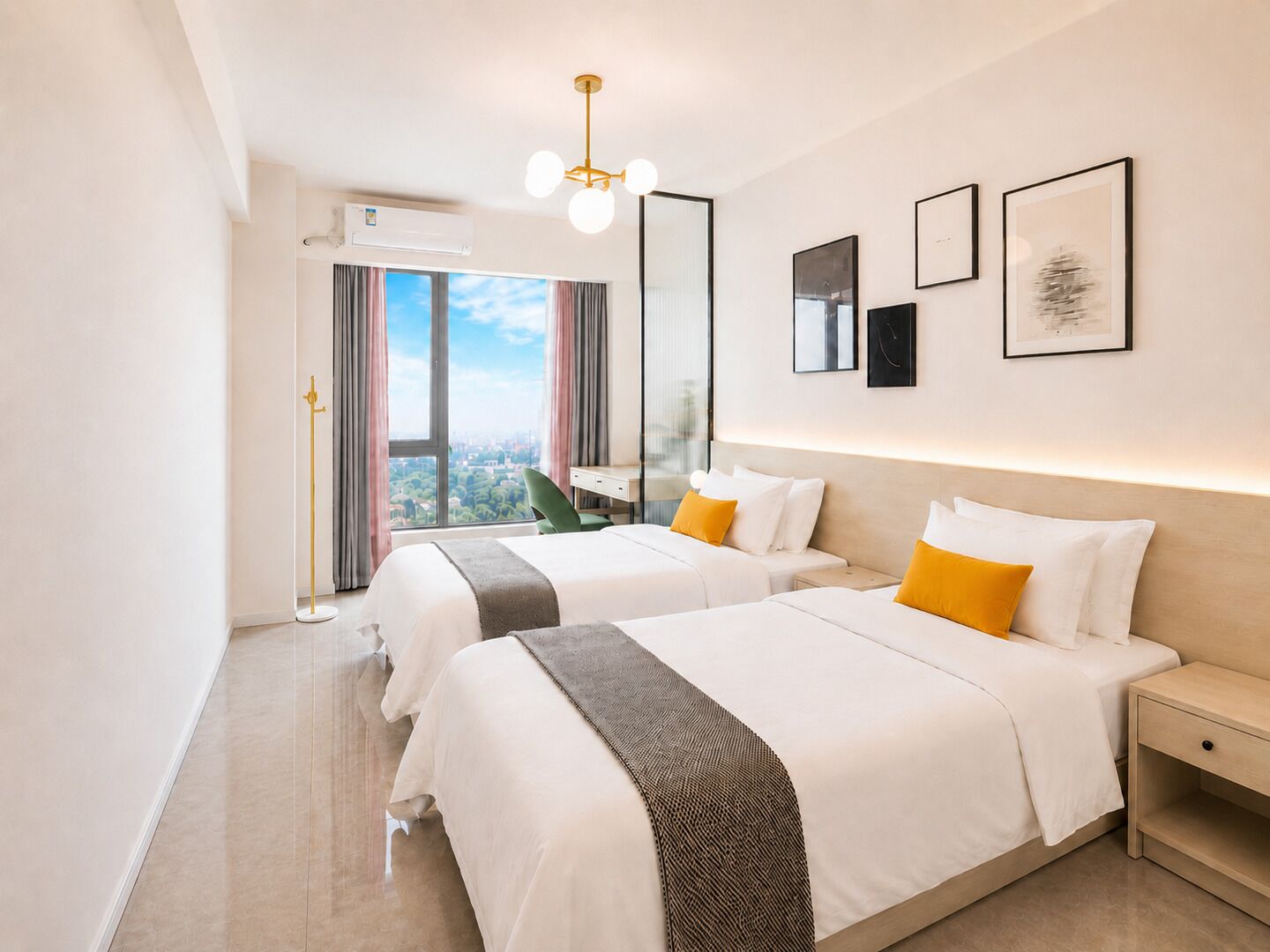 Kamar Twin Comfort, Beberapa Tempat Tidur, Bebas Asap Rokok, pemandangan kota | Pemandangan dari kamar