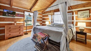 2 bedrooms, iron/ironing board, WiFi - Spacious Riverfront Cabin with Hot Tub Near Shenandoah River, Maurertown, Virginia (Maurertown)