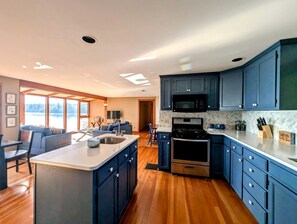 Private kitchen - Charming Waterfront Sea Cottage with Private Beach near Bar Harbor, Hancock Maine (Hancock)