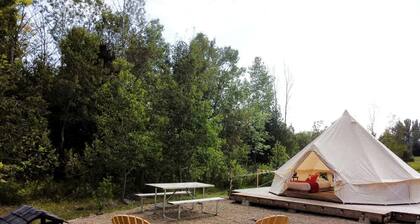 Fantastic Bell Tent Fire Pit and Barbecue Provided in Northern Bruce Peninsula, Ontario