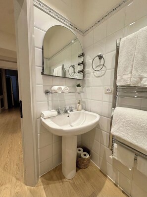 Ducha, secador de pelo, bidet, toallas