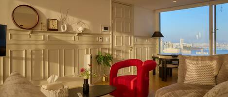 COEX Skyline Penthouse | 10 Guests | 4BR | Área de sala de estar