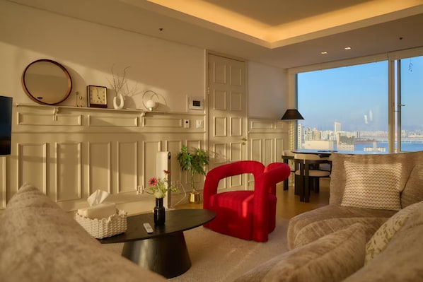 COEX Skyline Penthouse | 10 Guests | 4BR | Coin séjour