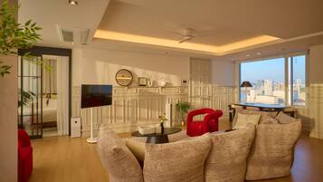 COEX Skyline Penthouse | 10 Guests | 4BR | 거실 공간