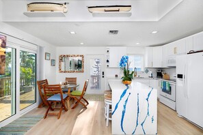 Private kitchen - Charming Beachfront Cottage with Dock Slip and Kayaks on Little Gasparilla Island | Placida, FL (Placida)