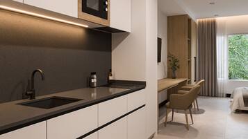 Original Studio - 4 Person | Private kitchen | Coffee/tea maker, full-size fridge, microwave, stovetop