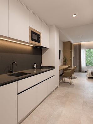 Original Studio - 4 Person | Private kitchen | Full-size fridge, microwave, stovetop, cookware/dishes/utensils - Bob W Valencia Patraix (Valencia)
