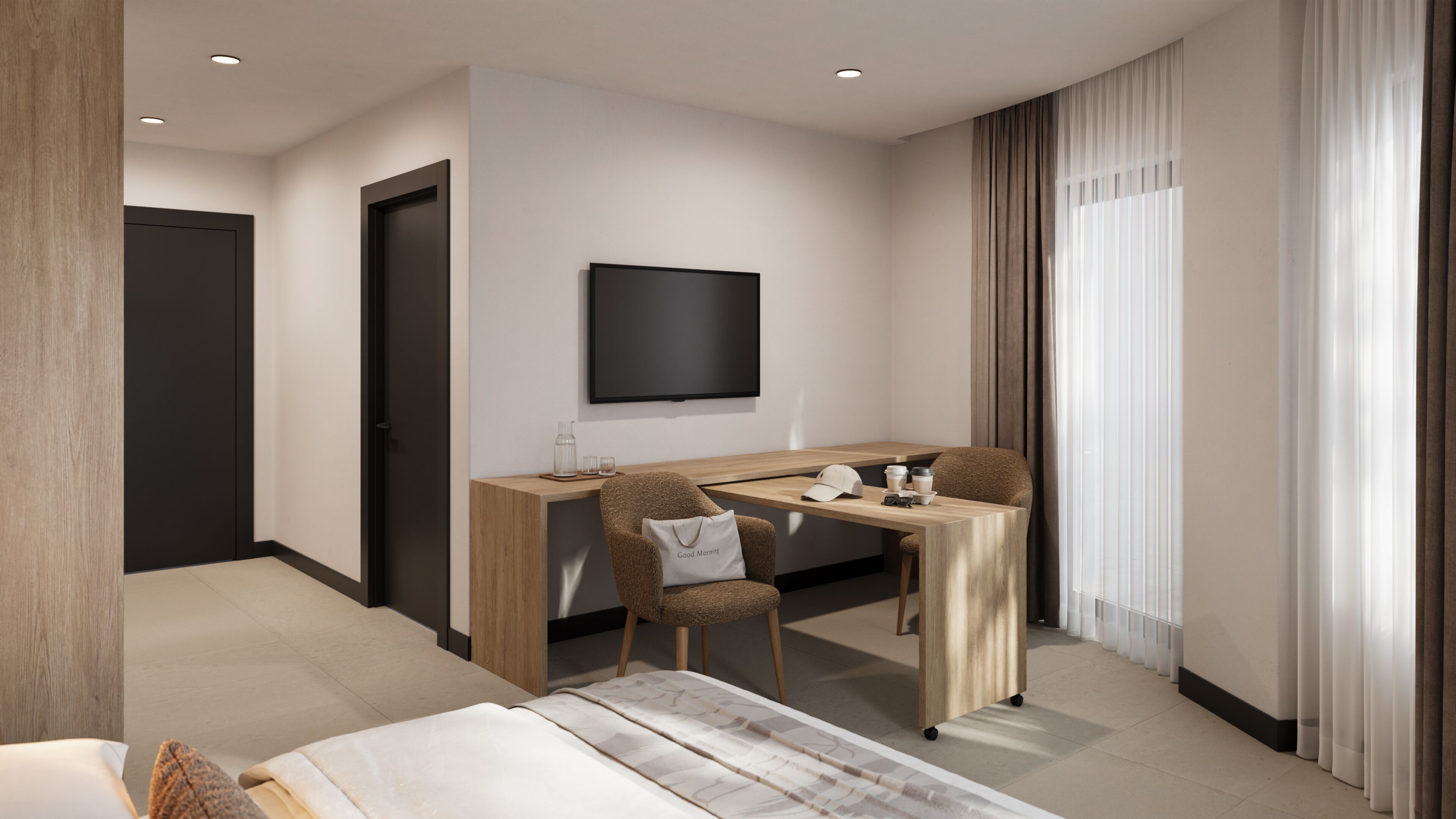 Desk, laptop workspace, WiFi (free)