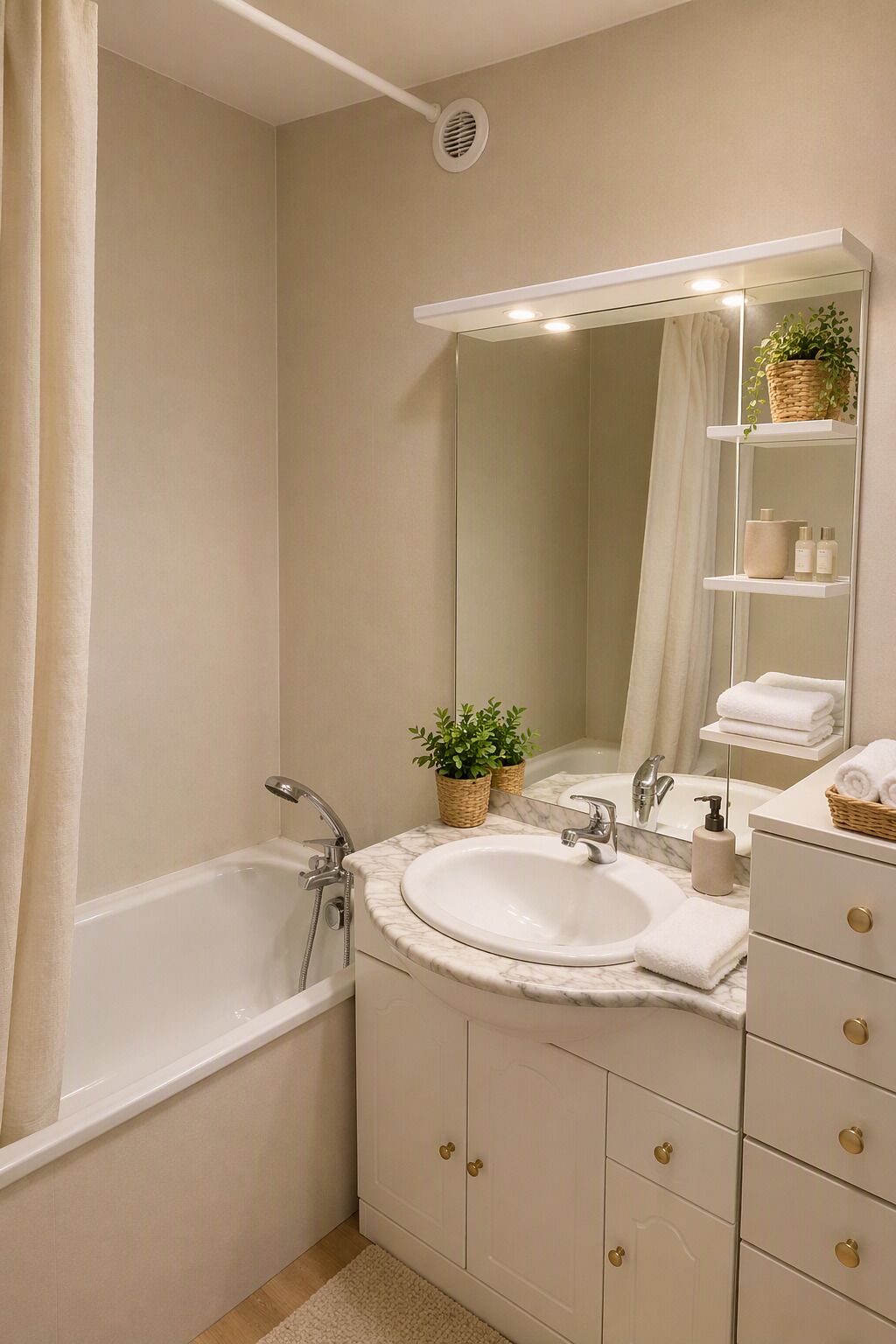 Hair dryer, soap, toilet paper