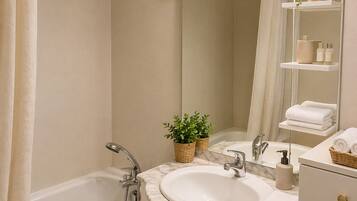 Hair dryer, soap, toilet paper