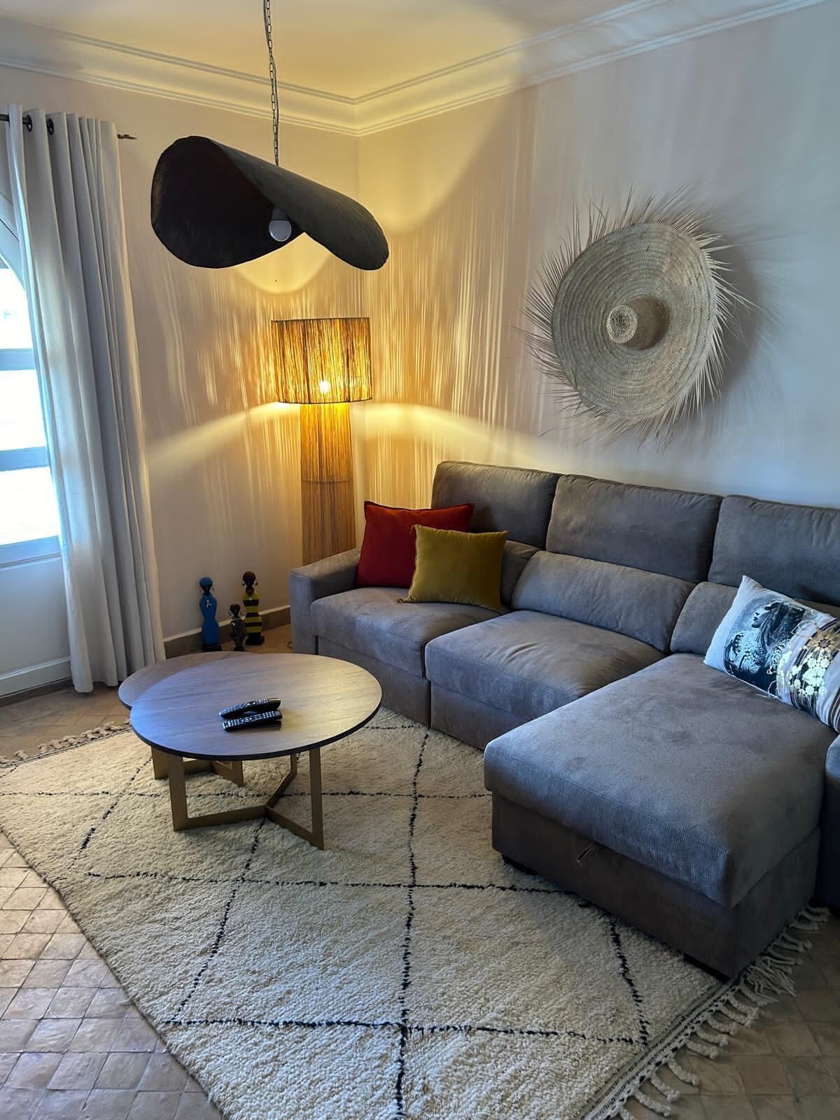 Deluxe Apartment, 1 Queen Bed, Terrace, Garden View | Living area | 55-inch TV with satellite channels