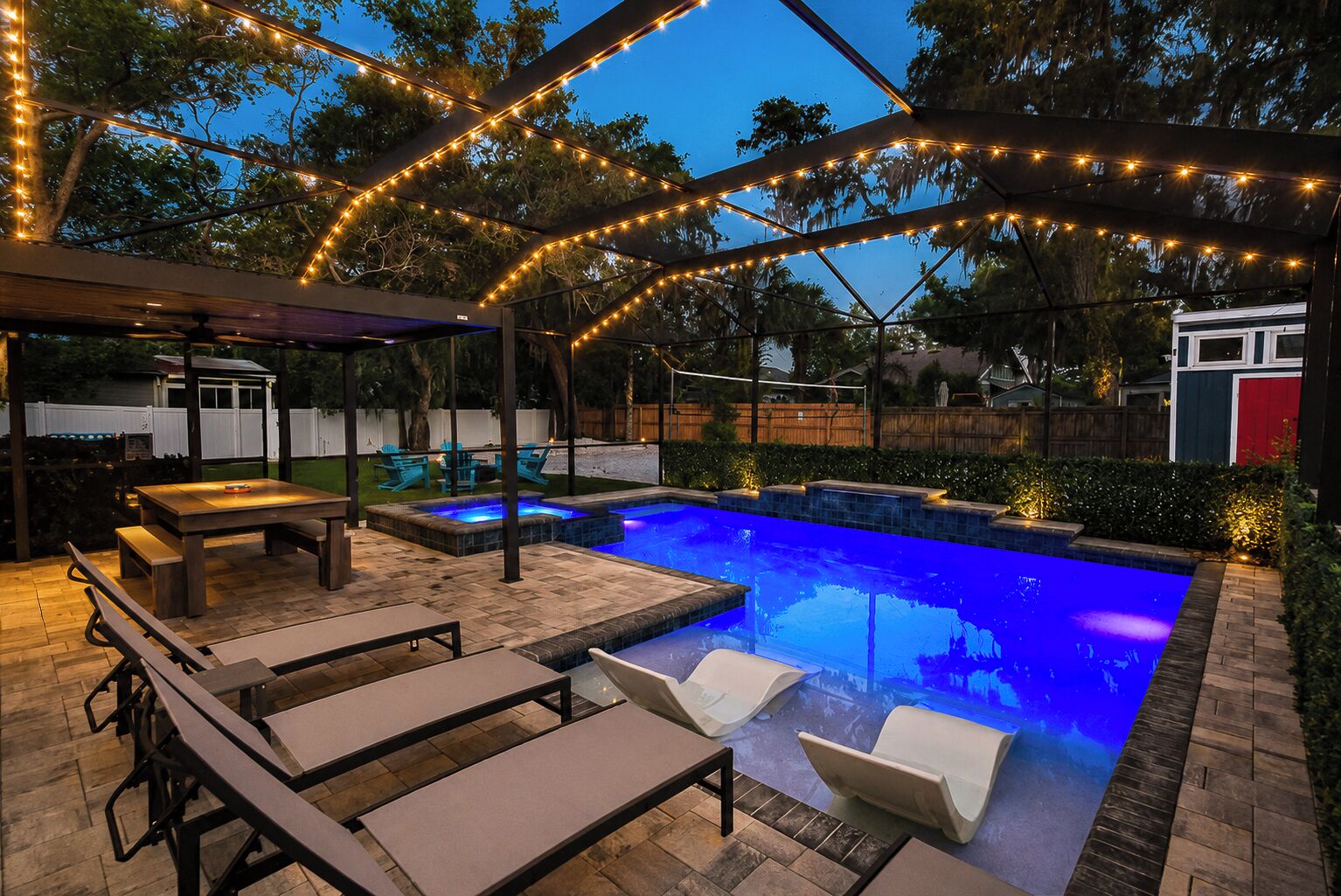 A heated pool