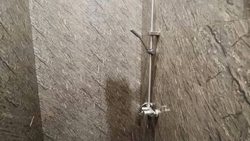 Shower, bidet, towels, soap