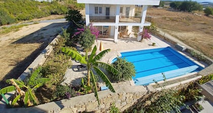Fully equipped villa with a private pool, hot tub, garden, and fireplace in the mountains