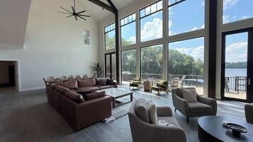 TV, fireplace, table football, offices