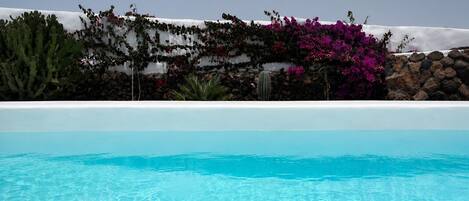 Una piscina al aire libre, una piscina climatizada
