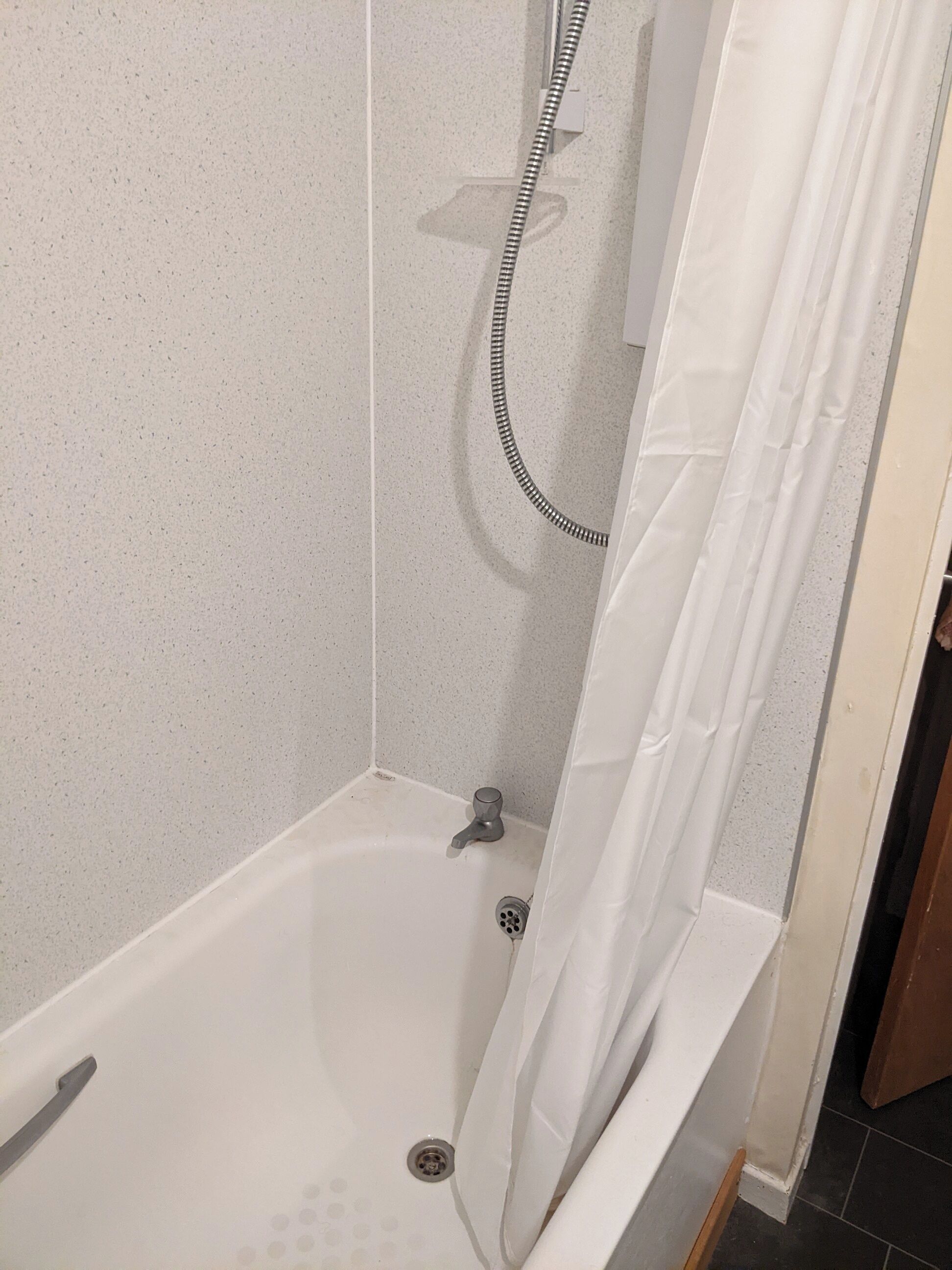Shower, towels, toilet paper