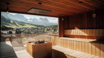 Sauna, bain à remous, soins corporels, soins d'aromathérapie