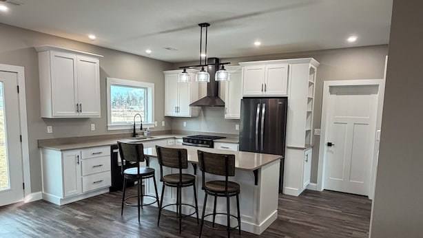 Private kitchen - Newly built, peaceful 3-bedroom house in quaint Exline, IA with AC comfort (Exline)